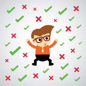 Check mark vector cartoon Illustrazione stock