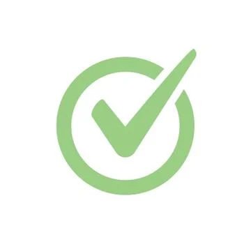 Check mark vector icon. Checkmark right symbol tick sign. Ok button correct Stock Illustration