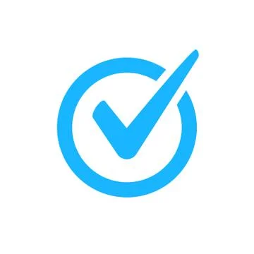 Check mark vector icon. Checkmark right symbol tick sign. Ok button correct Stock Illustration