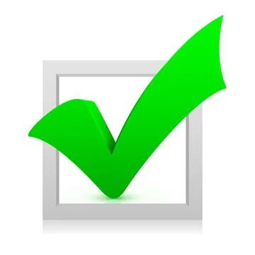 Check mark vector illustration on white background Stock Illustration