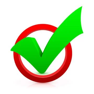 Check mark vector illustration on white background Illustrazione stock