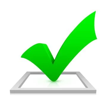 Check mark vector illustration on white background Stock Illustration