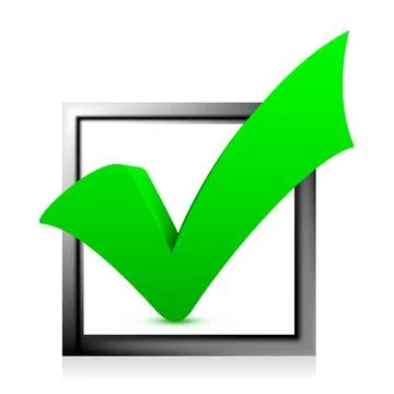 Check mark vector illustration on white background Stock Illustration