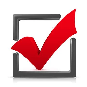 Check mark vector illustration on white background Stock Illustration