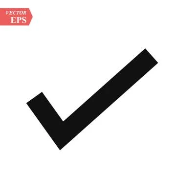 Check mark vector, in trendy flat style isolated on white background. vector Stock Illustration