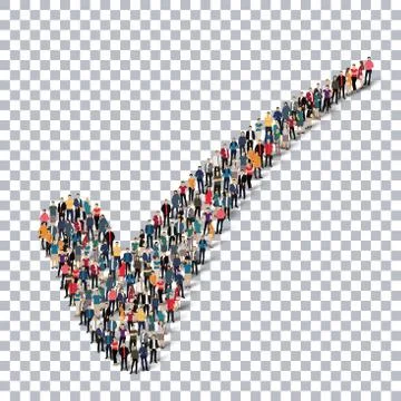 Check mark vote   people   3d Stock Illustration