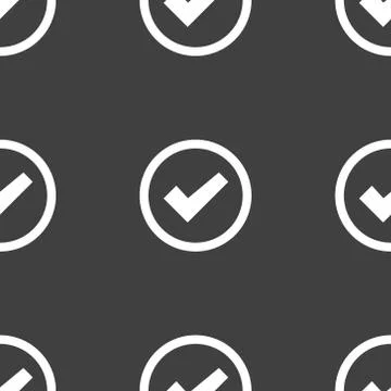 Check mark web icon. flat design. Seamless pattern. 스톡 일러스트