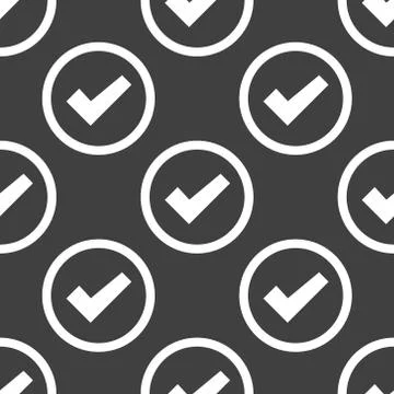 Check mark web icon. flat design. Seamless pattern. 스톡 일러스트