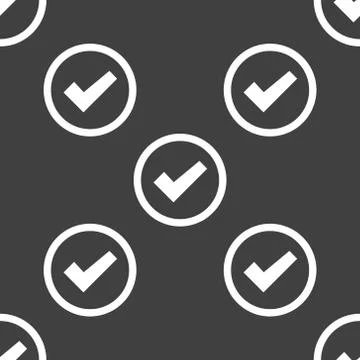 Check mark web icon. flat design. Seamless pattern. 스톡 일러스트