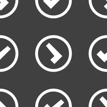 Check mark web icon. flat design. Seamless pattern. 스톡 일러스트