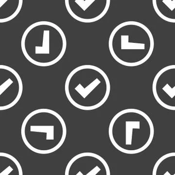 Check mark web icon. flat design. Seamless pattern. 스톡 일러스트