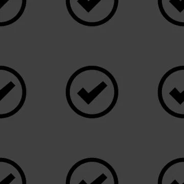 Check mark web icon. flat design. Seamless pattern. 스톡 일러스트