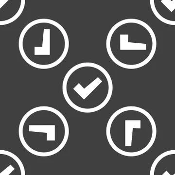Check mark web icon. flat design. Seamless pattern. 스톡 일러스트