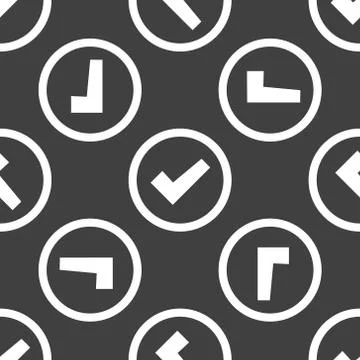 Check mark web icon. flat design. Seamless pattern. 스톡 일러스트