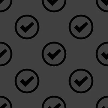 Check mark web icon. flat design. Seamless pattern. 스톡 일러스트