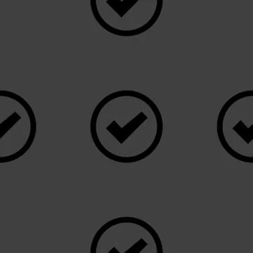 Check mark web icon. flat design. Seamless pattern. 스톡 일러스트
