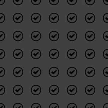 Check mark web icon. flat design. Seamless pattern. Stock Illustration