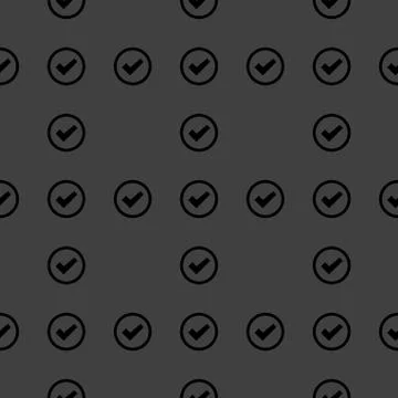 Check mark web icon. flat design. Seamless pattern. Stock Illustration