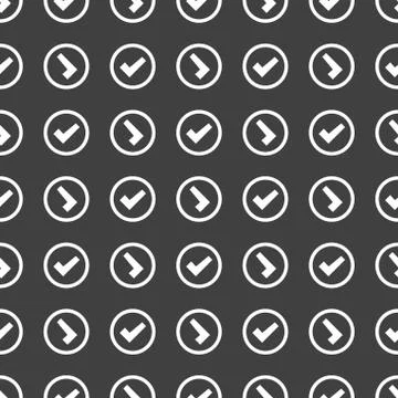 Check mark web icon. flat design. Seamless pattern. Illustrazione stock