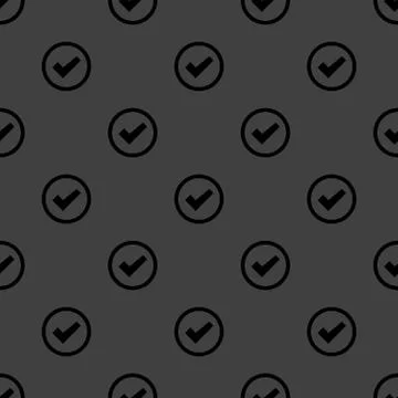 Check mark web icon. flat design. Seamless pattern. Stock Illustration