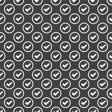 Check mark web icon. flat design. Seamless pattern. Stock Illustration
