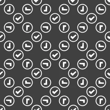 Check mark web icon. flat design. Seamless pattern. Stock Illustration