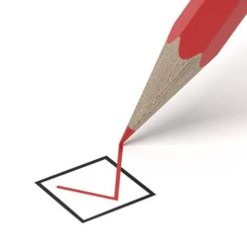 Check mark writing a red choice Stock Illustration
