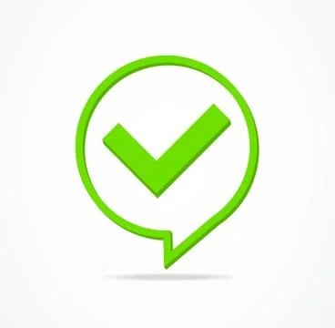 Check Mark Yes or Confirmation Green Sign. Vector Illustrazione stock
