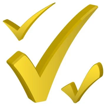 Check marks 3D Stock Illustration