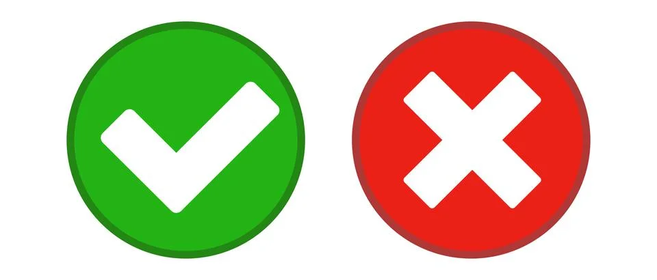 Check marks and cross marks. Approval and rejection. Stock Illustration
