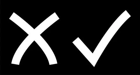 Check marks checkbox, checklist doodle set. Vote, yes, no, tick, cross Illustrazione stock