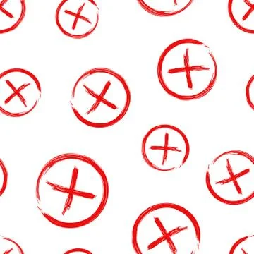 Check marks cross, no, wrong  seamless pattern background. Business concept v Stock Illustration