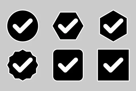 Check marks Icon Set, Tick marks, Accepted, Approved, Yes, Correct, Ok, Right Stock Illustration