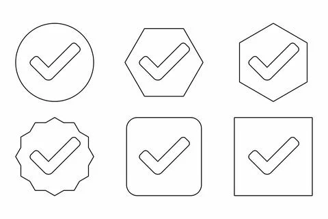 Check marks Icon Set, Tick marks, Accepted, Approved, Yes, Correct, Ok, Right Stock Illustration
