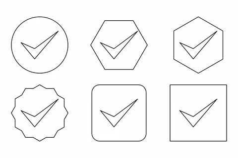 Check marks Icon Set, Tick marks, Accepted, Approved, Yes, Correct, Ok, Right Stock Illustration