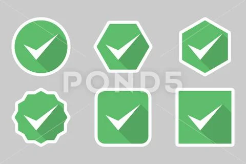 Check marks Icon Set, Tick marks, Accepted, Approved, Yes, Correct, Ok ...