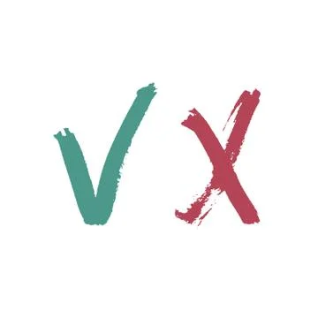 Check Marks. Painted by Brush. Illustrazione stock