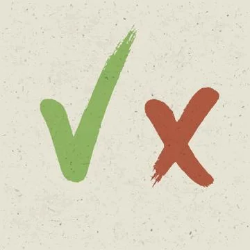 Check marks on paper texture. vector, eps10 Stock Illustration