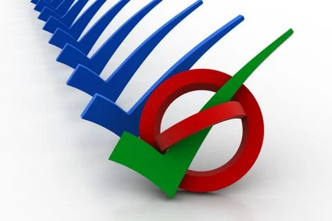 Check marks in prohibition sign Free Stock Illustration