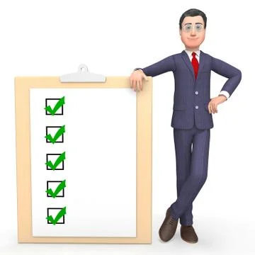Check Marks Represents Tick Symbol And Agreeing 3d Rendering Stock Illustration