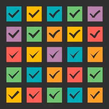 Check marks set Stock Illustration