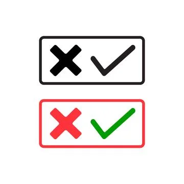 Check marks. Tick and cross vector icons Stock Illustration