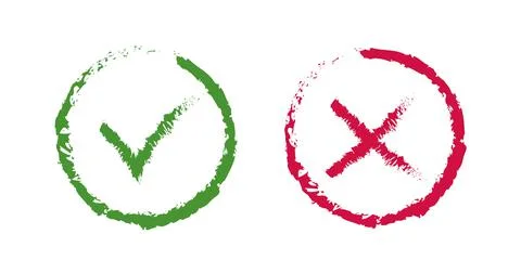 Check marks tick, yes and no signs. Stock vector Stock Illustration