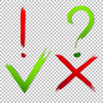 Check marks ui and question button with dos and donts. flat simple style tren Stock Illustration