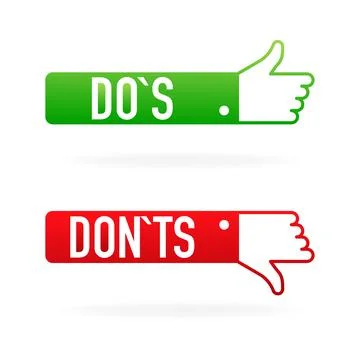Check marks ui button with dos and donts. flat simple style trend modern red  Stock Illustration