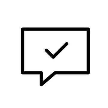 Check Message Icon for Notifications, Communication, and Email Alerts Designs Stock Illustration