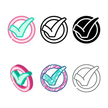 Check minimal mark circle color icon vector Ilustración de archivo