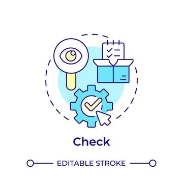 Check multi color concept icon Stock Illustration