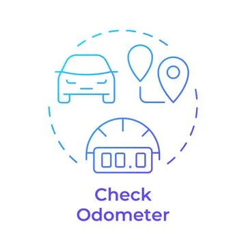 Check odometer blue gradient concept icon Illustrazione stock