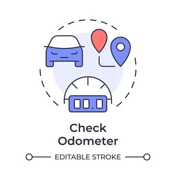 Check odometer multi color concept icon Stock Illustration